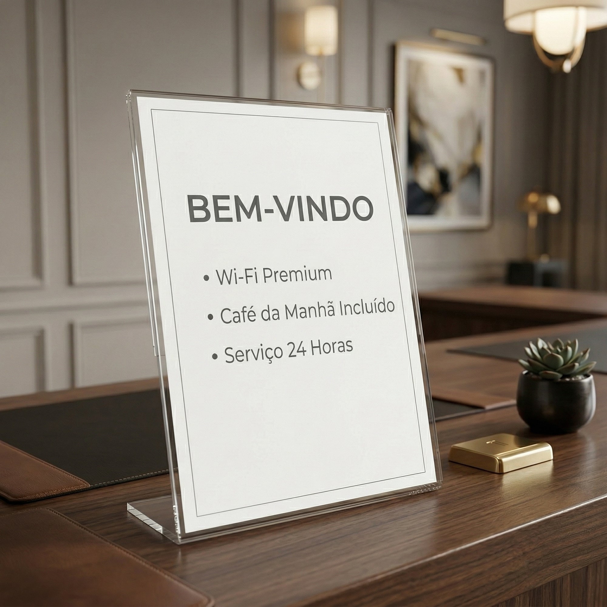 Expositor A4 Cristal Balcão Pix Menu Cardápio Avisos