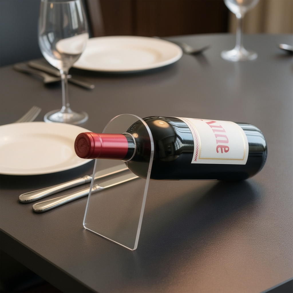 Suporte Acrílico para Vinho - Design Minimalista e Estável