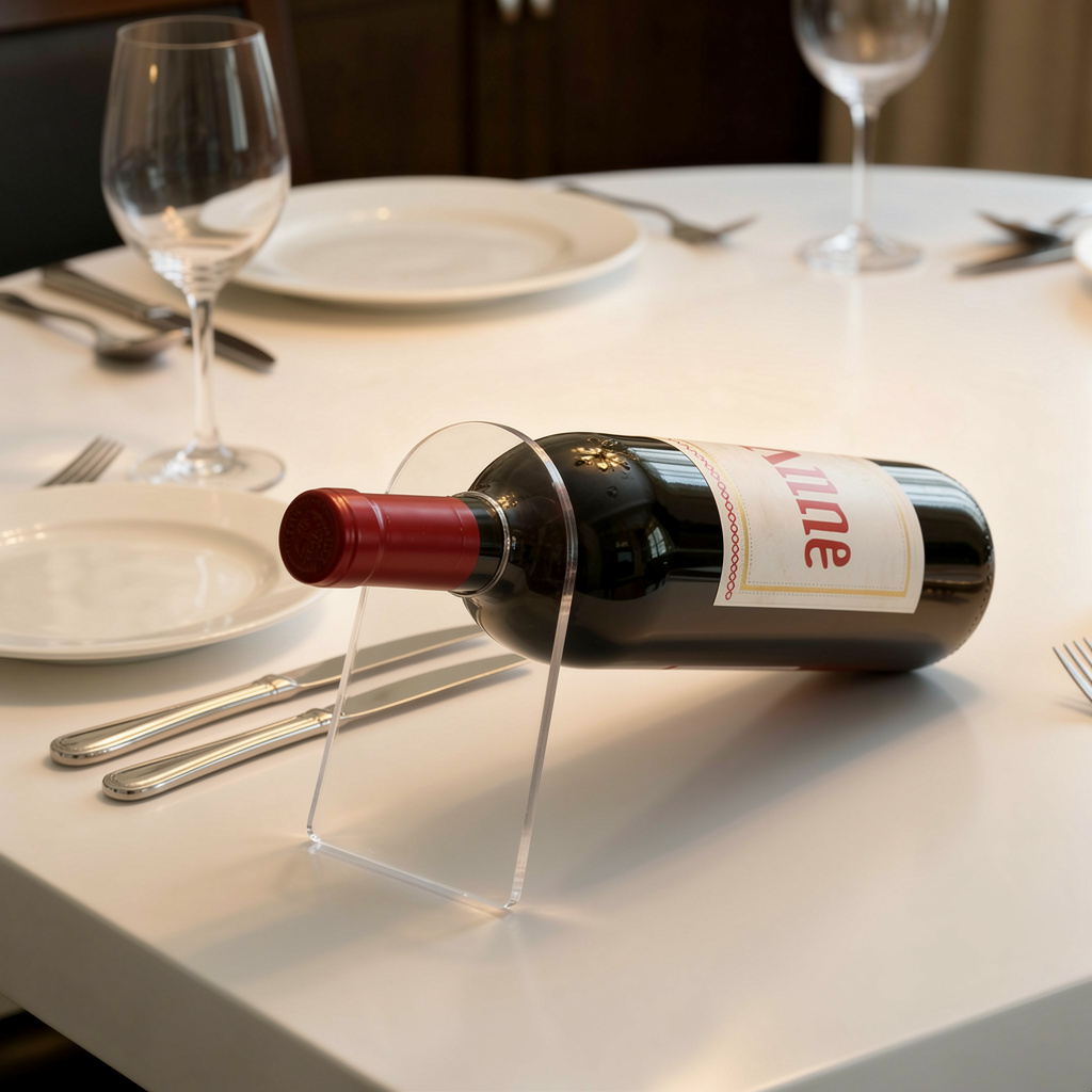 Suporte Acrílico para Vinho - Design Minimalista e Estável