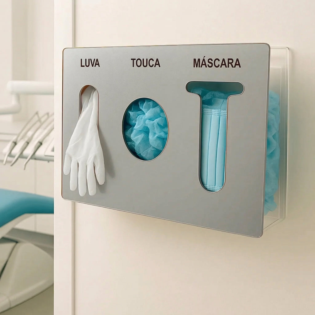 Organizador Luva Touca Máscara Acrílico Dispenser Epi Luxo