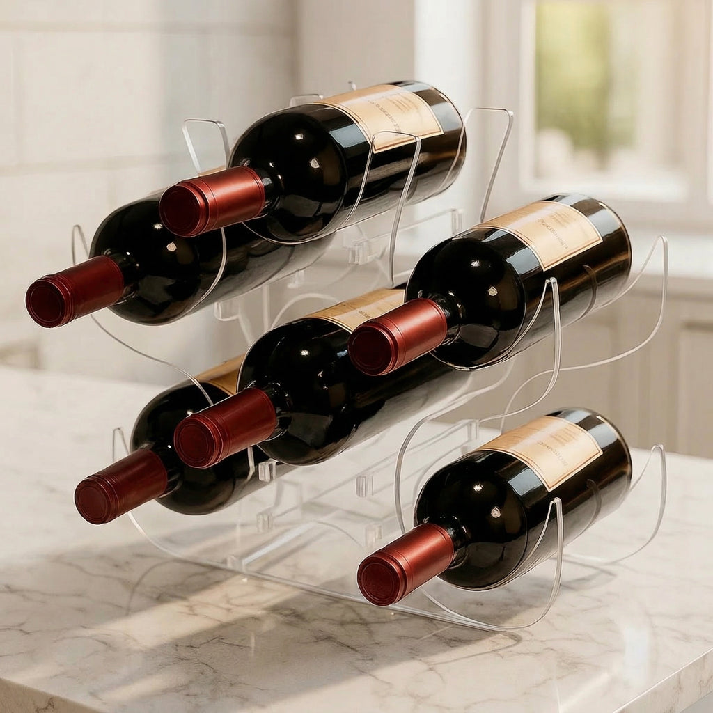 Expositor 6 Garrafas De Vinho Moderno Adega Bar Suporte
