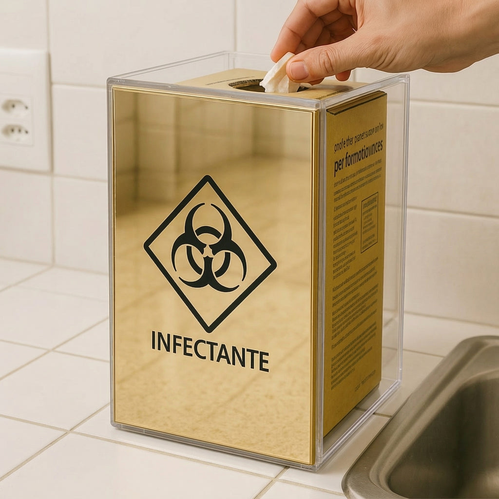 Suporte Descarpack 3L Caixa Coletora Parede Mesa Balcão Resíduos Infectantes Descarte Biológicos