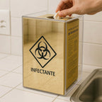 Suporte Descarpack 3L Caixa Coletora Parede Mesa Balcão Resíduos Infectantes Descarte Biológicos