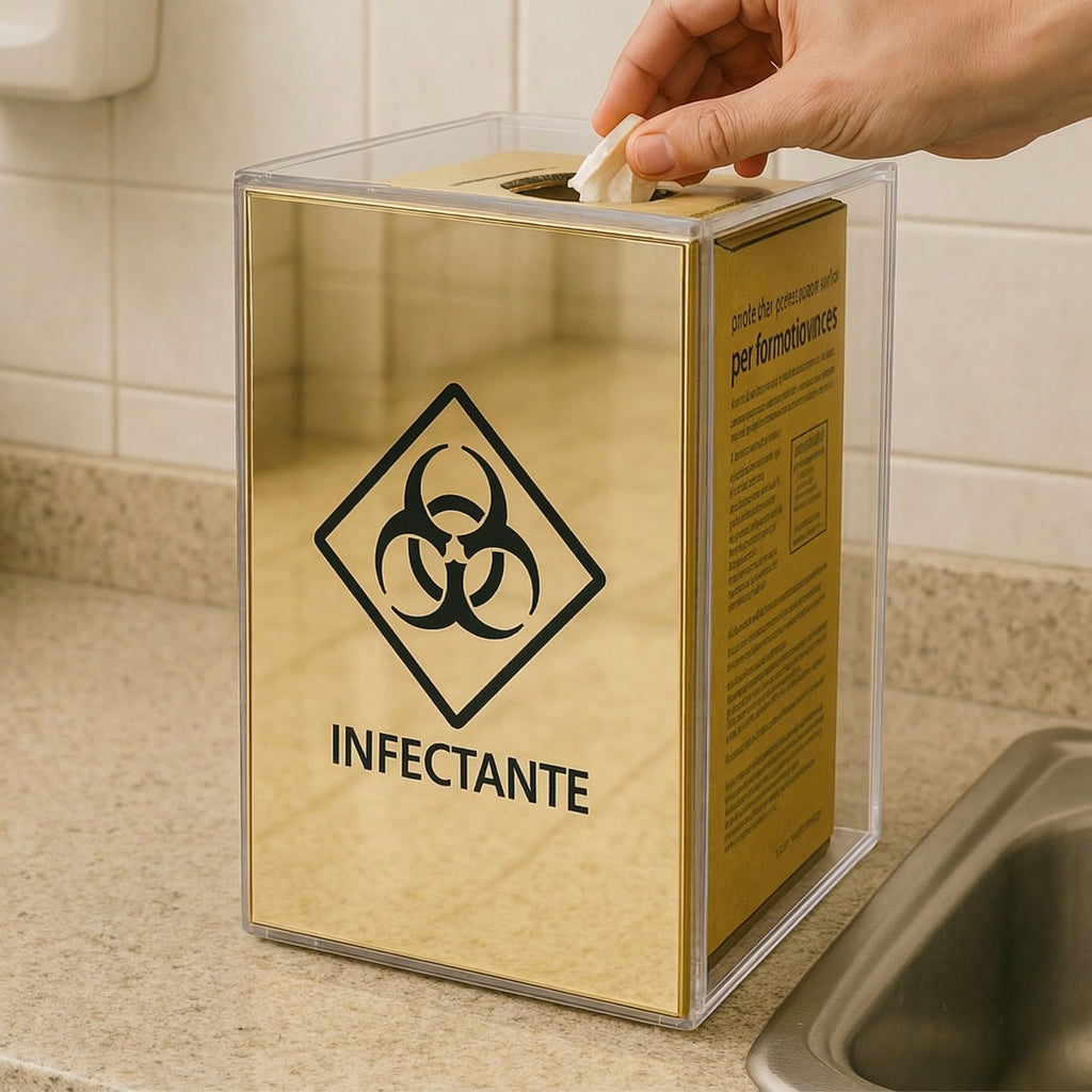 Suporte Descarpack 3L Caixa Coletora Parede Mesa Balcão Resíduos Infectantes Descarte Biológicos