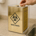 Suporte Descarpack 3L Caixa Coletora Parede Mesa Balcão Resíduos Infectantes Descarte Biológicos