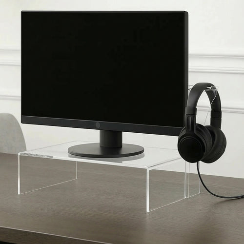 Apoio Monitor + Fone Mesa Elevado Transparente Gamer Setup