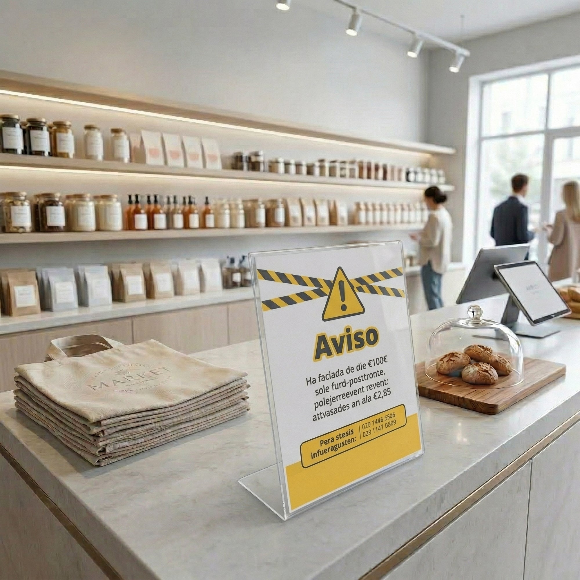 Expositor A4 Cristal Balcão Pix Menu Cardápio Avisos