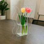 Vaso Ondulado Flores Cristal Mesa Festa Arranjo Decor Sala