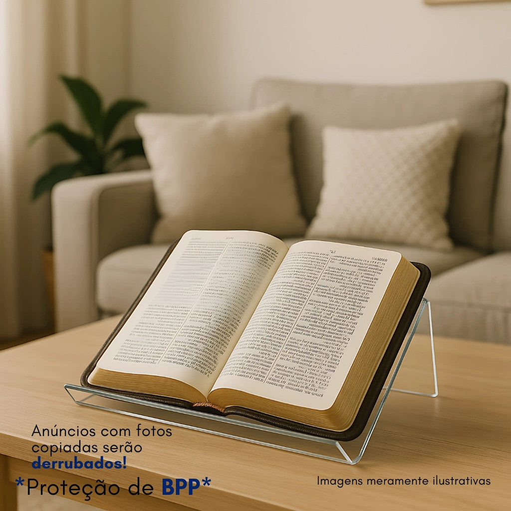 Suporte Acrilico Porta Livro Z Médio Biblia Leitura M