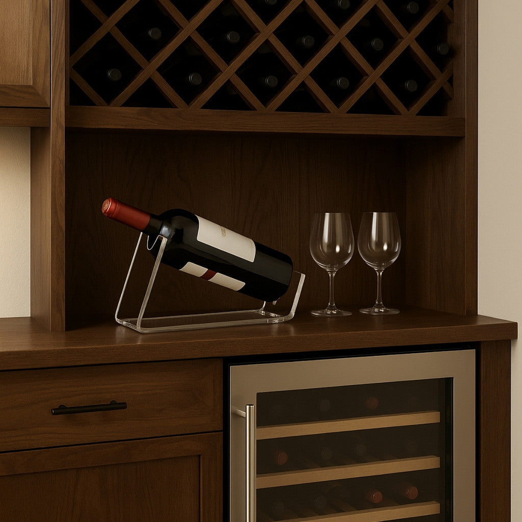 Suporte Garrafa Vinho Inclinado Exposição Decoração Bar Transparente Adega Mesa Jantar