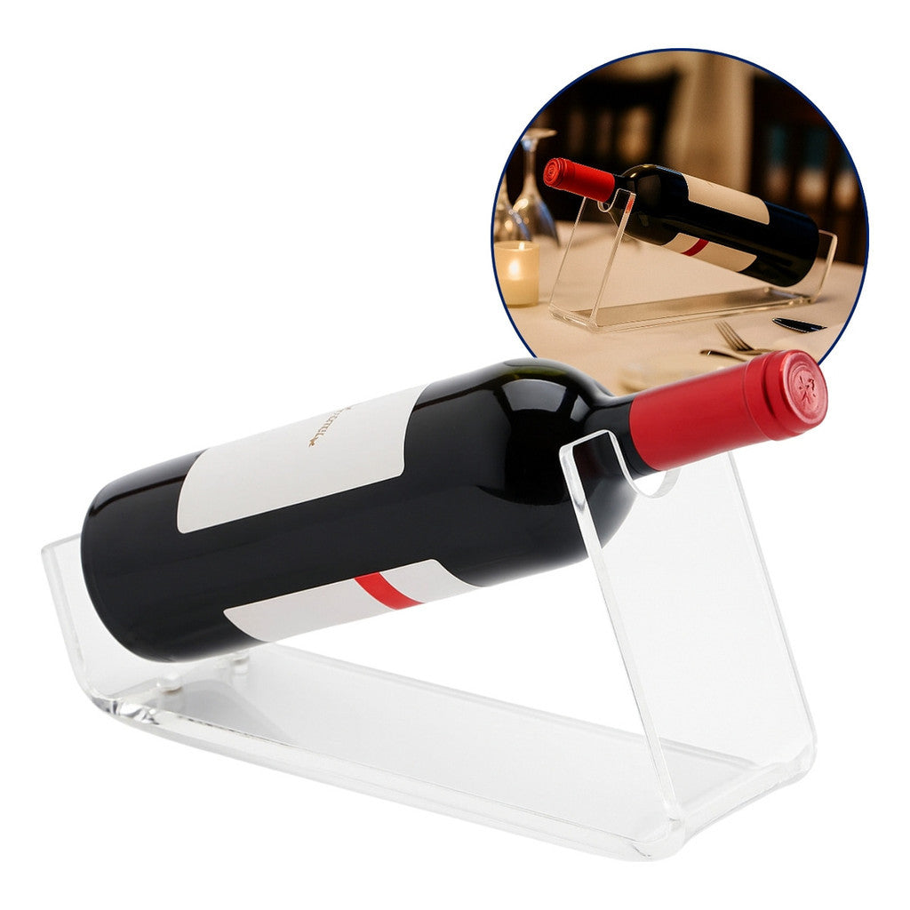 Suporte Garrafa Vinho Inclinado Exposição Decoração Bar Transparente Adega Mesa Jantar