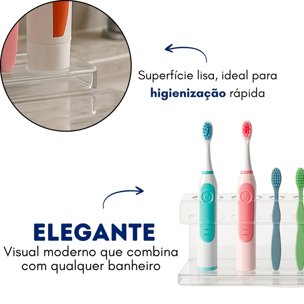 Porta Escova Elétrica em Acrílico - Organização e Estilo