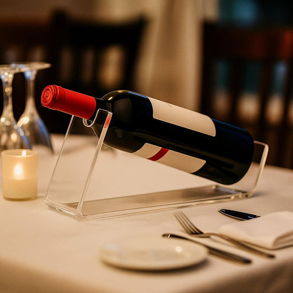 Suporte Garrafa Vinho Inclinado Exposição Decoração Bar Transparente Adega Mesa Jantar