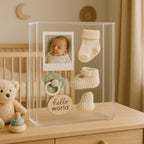 Moldura Caixa Expositora Objetos Lembranças Fotos Box Quadro Vitrine Memórias Ingressos Bebê