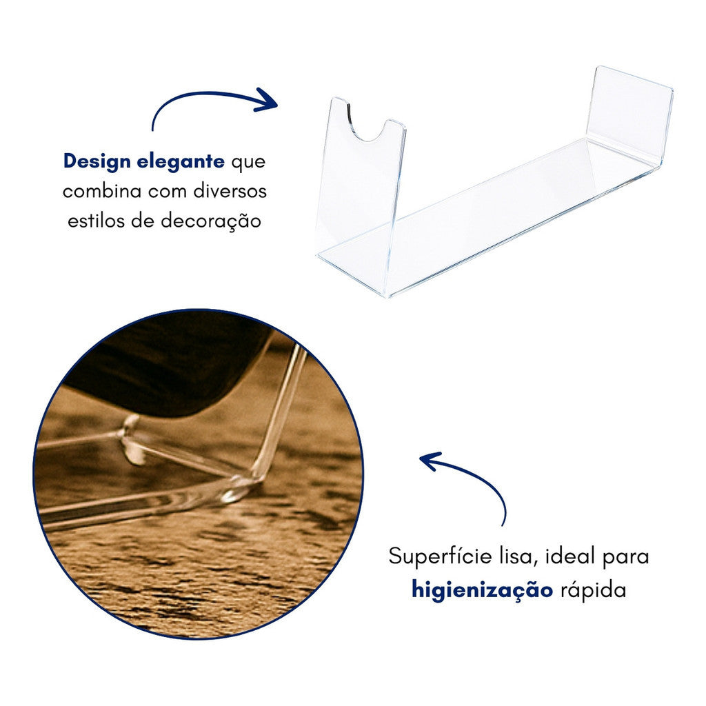 Suporte Garrafa Vinho Inclinado Exposição Decoração Bar Transparente Adega Mesa Jantar