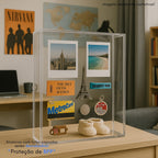 Moldura Caixa Expositora Objetos Lembranças Fotos Box Quadro Vitrine Memórias Ingressos Bebê
