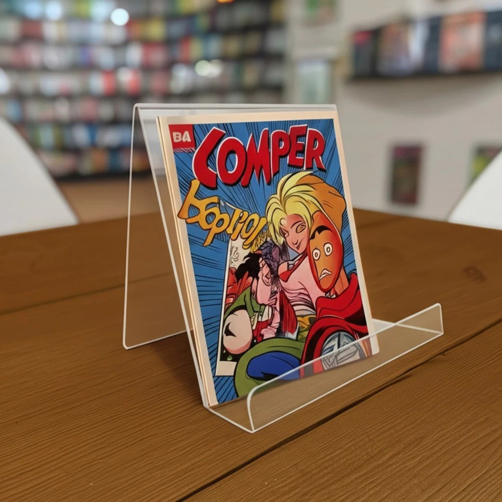 Suporte Vertical em Acrílico P para Livros, Gibis e HQs