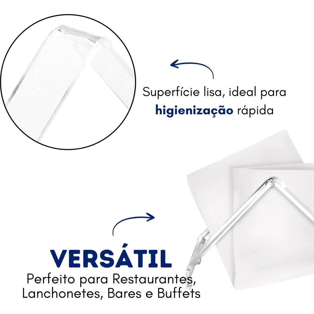 Porta Guardanapo em V de Acrílico - Prático e Sofisticado