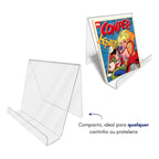 Suporte Vertical em Acrílico P para Livros, Gibis e HQs