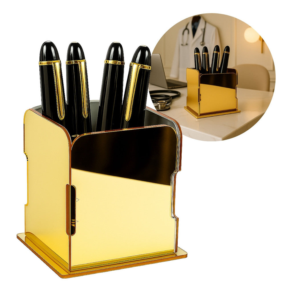 Organizador Porta Canetas Luxo Escritório Consultório Clinica Elegante Decorativo Mesa