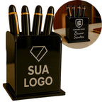 Porta Canetas Personalizavel Escritório Consultório Clinica Decorativo Mesa