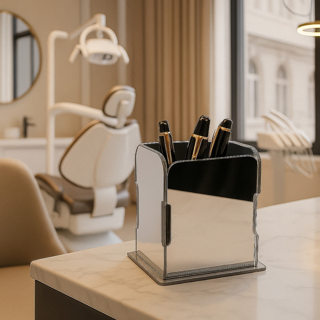 Organizador Porta Canetas Luxo Escritório Consultório Clinica Elegante Decorativo Mesa