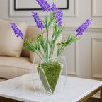 Vaso Planta Flor Acrílico Cristal Decorativo Sala Escritório