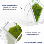 Vaso Planta Flor Acrílico Cristal Decorativo Sala Escritório