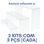 Kit 6 Display Vitrine Expositores Loja Plataforma Balcão Base Calçados