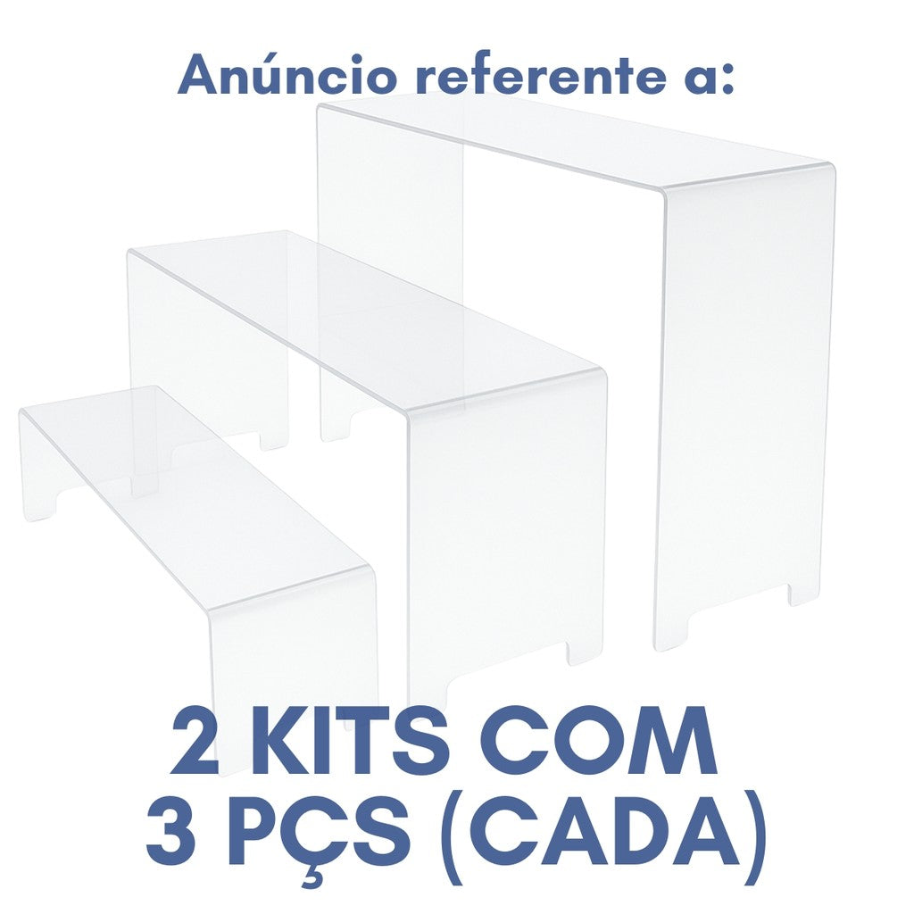 Kit 6 Display Vitrine Expositores Loja Plataforma Balcão Base Calçados Joias Acessórios