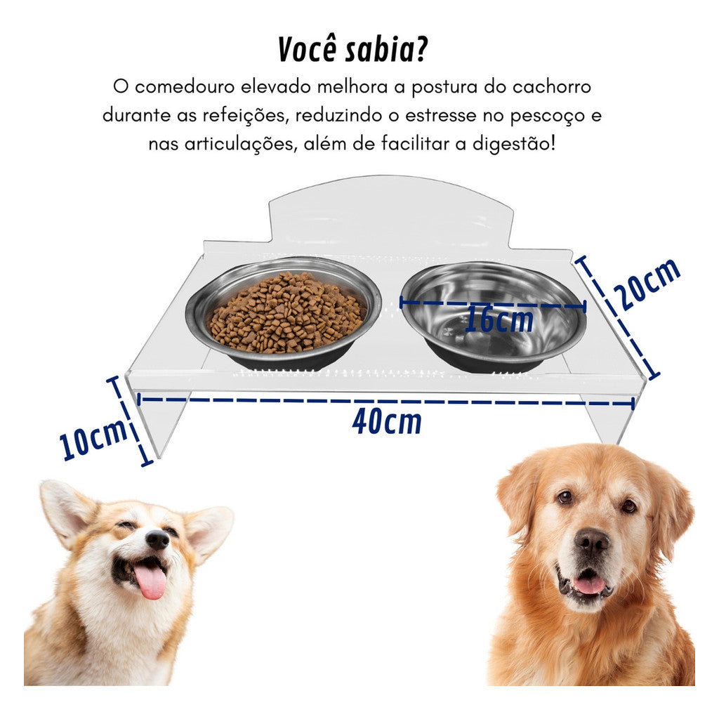 Comedouro em Acrilico para Caes e Gatos