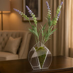 Vaso Planta Flor Acrílico Cristal Decorativo Sala Escritório