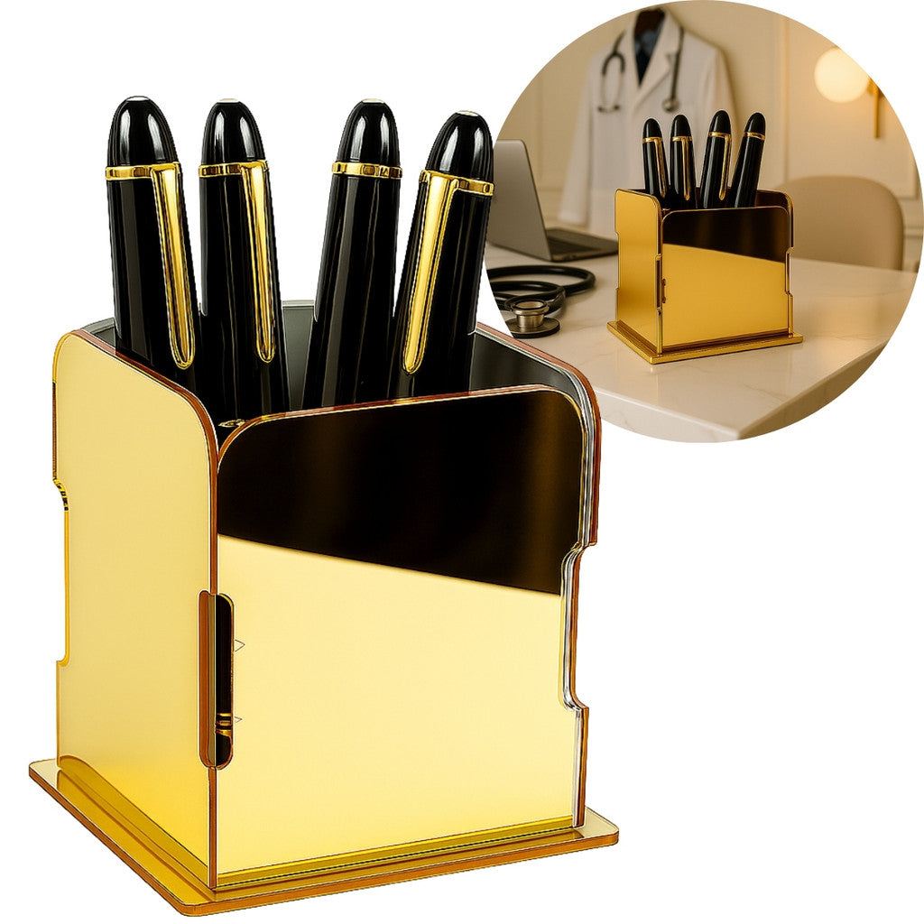 Organizador Porta Canetas Luxo Escritório Consultório Clinica Elegante Decorativo Mesa