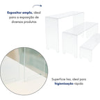 Kit 3 Expositores Acrílico para Loja Vitrine e Balcão Versátil