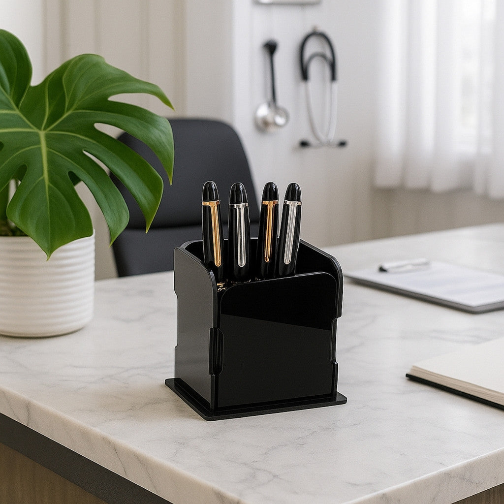 Organizador Porta Canetas Luxo Escritório Consultório Clinica Elegante Decorativo Mesa