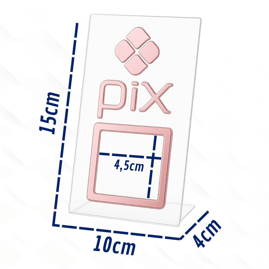 Plaquinha Mesa Qr Code Pix Pagamento Balcão Display Placa