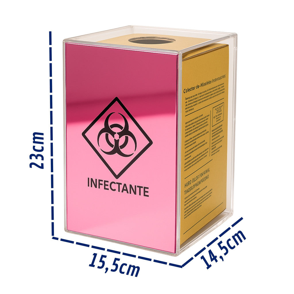 Suporte Descarpack 3L Caixa Coletora Parede Mesa Balcão Resíduos Infectantes Descarte Biológicos