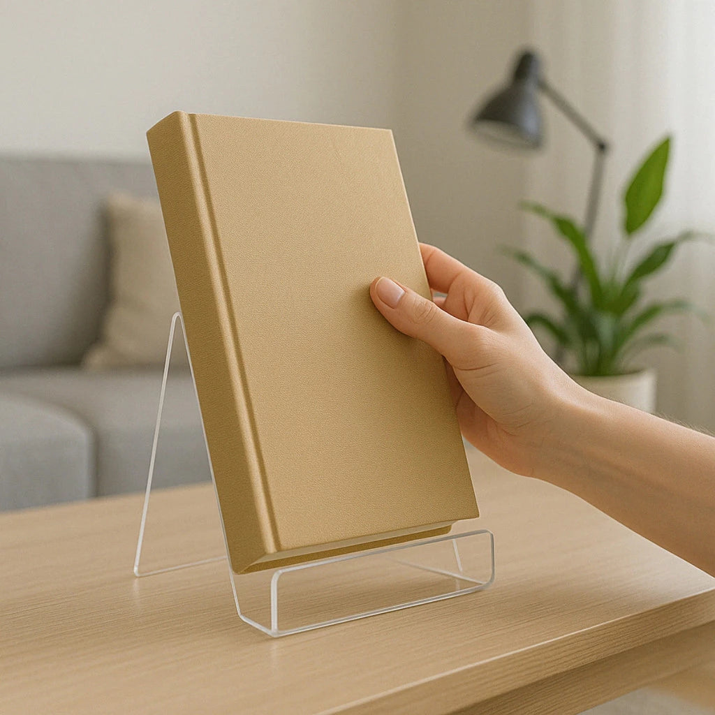 Suporte Acrílico Vertical G para Livros - Compacto e Elegante