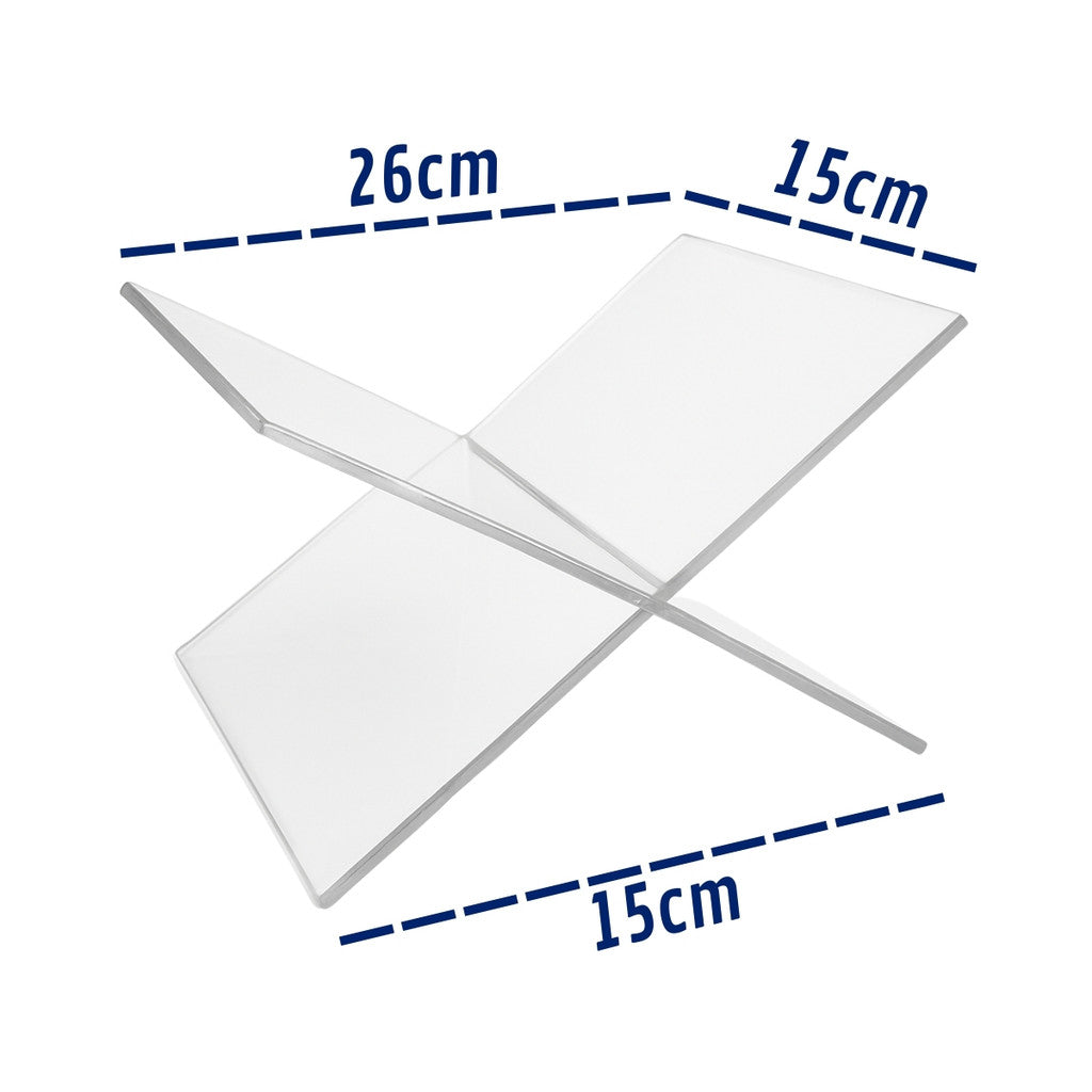 Suporte X Porta Livro Acrilico Cristal Biblia Decoracao Sala