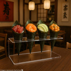 Suporte Expositor Temaki Sorvete Acrilico Cristal 4 Cones