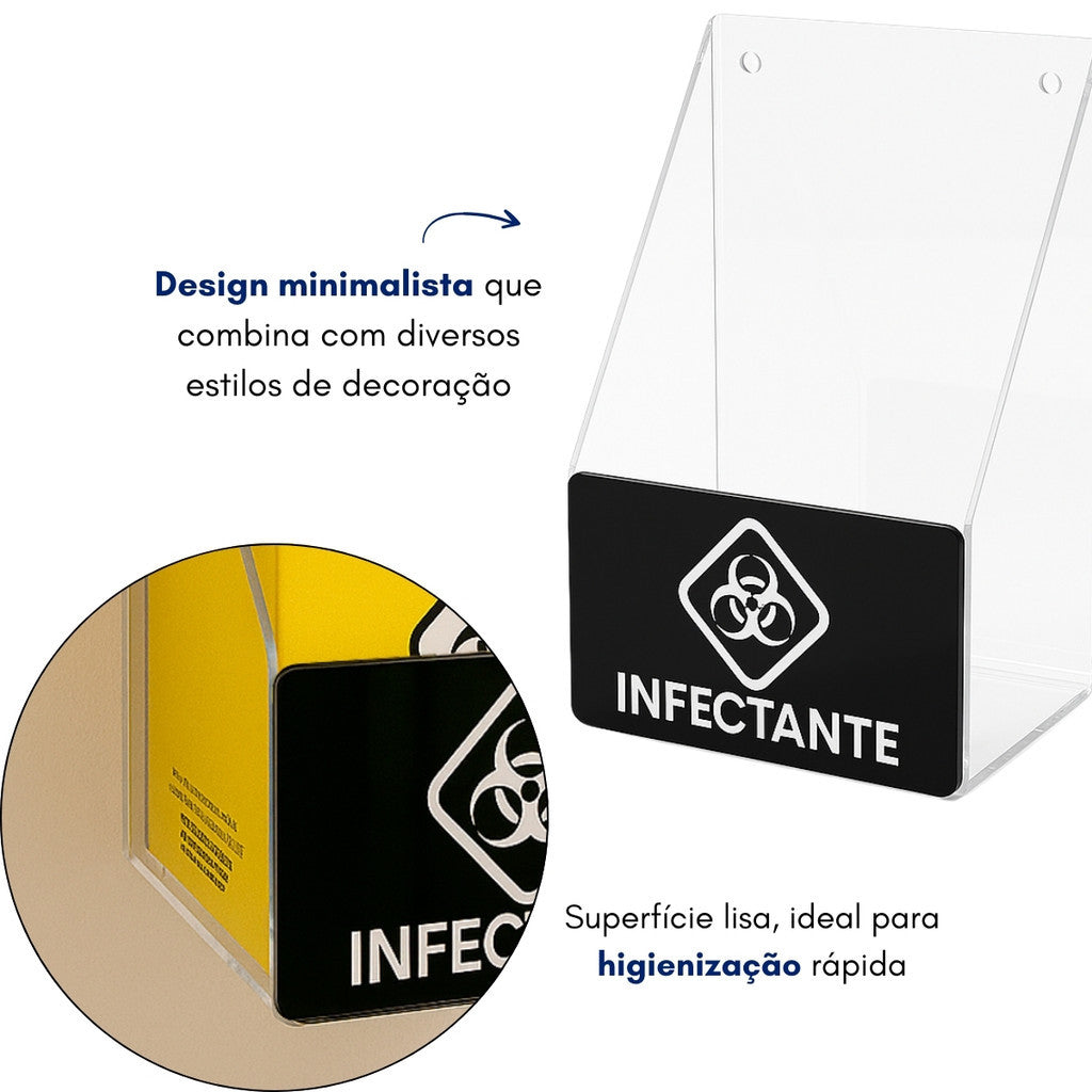 Suporte Caixa Coletora Descarpack 3litros Parede Mesa Balcão Organizador Resíduos Infectantes