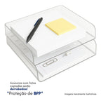 Kit 2 Acrílico Organizador A4 Box Arquivo Papel Caixa Empilhável Mesa Escritório Folhas
