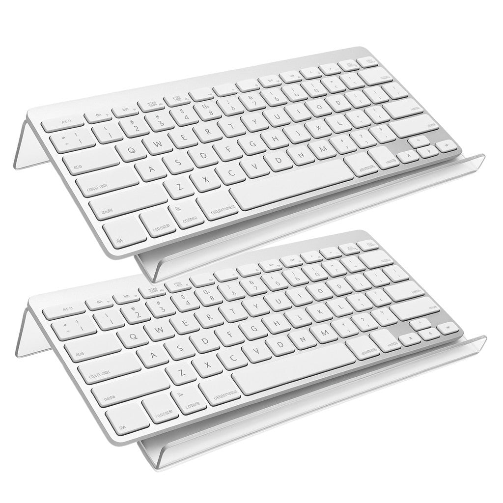 Kit 2 Suporte Teclado Acrílico Informática Design Ergonômico Confortável Escritório Elevado