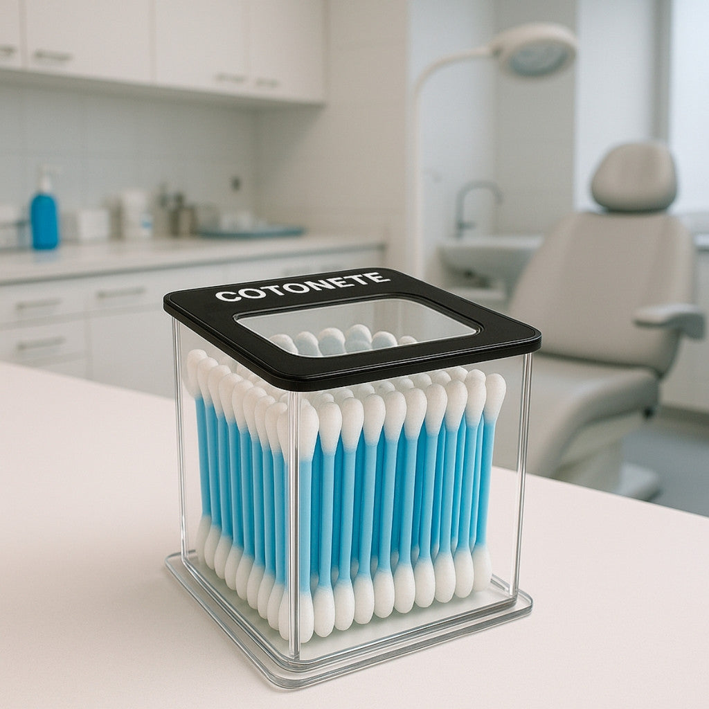 Porta Cotonetes Organizador Clinica Display Higiene Suporte