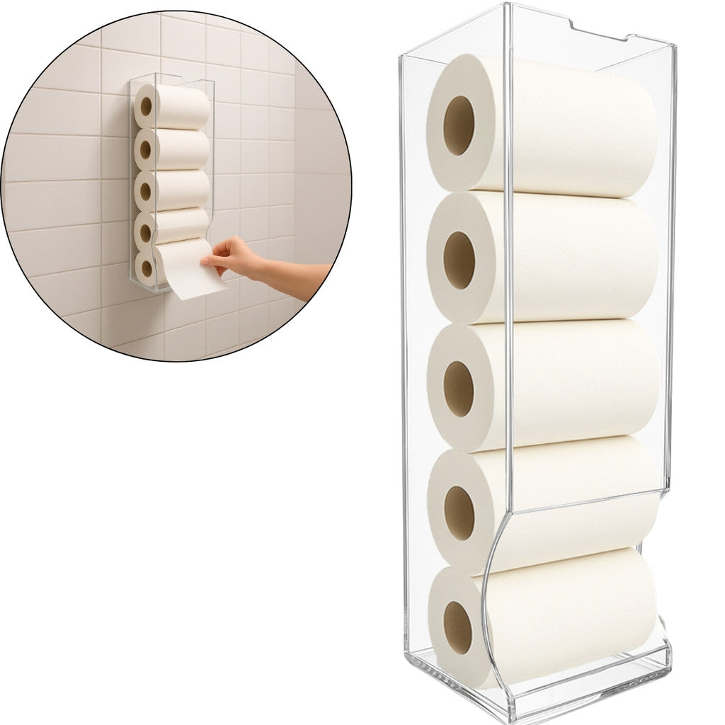 Porta Papel Higienico Parede Acrilico 5 Rolos