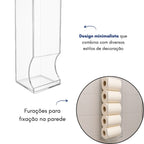 Porta Papel Higienico Parede Acrilico 5 Rolos