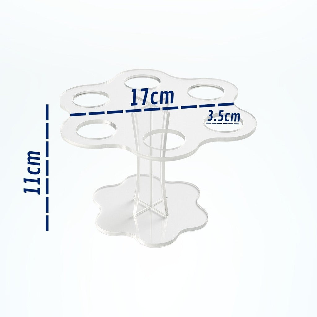 Suporte Expositor Temaki Sorvete Acrilico Cristal 6 Cones Redondo Estrela