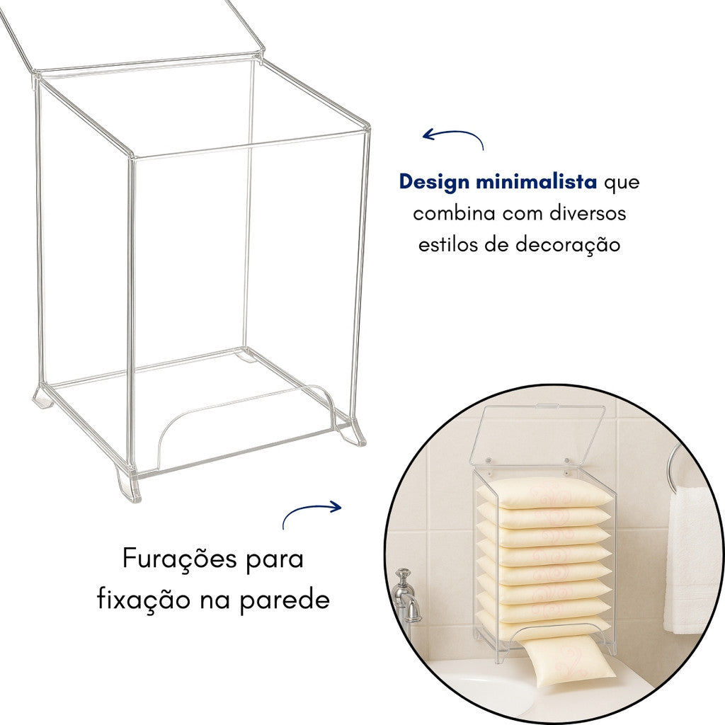 Porta Organizador Absorvente Caixa Urna Banheiro Acrilico
