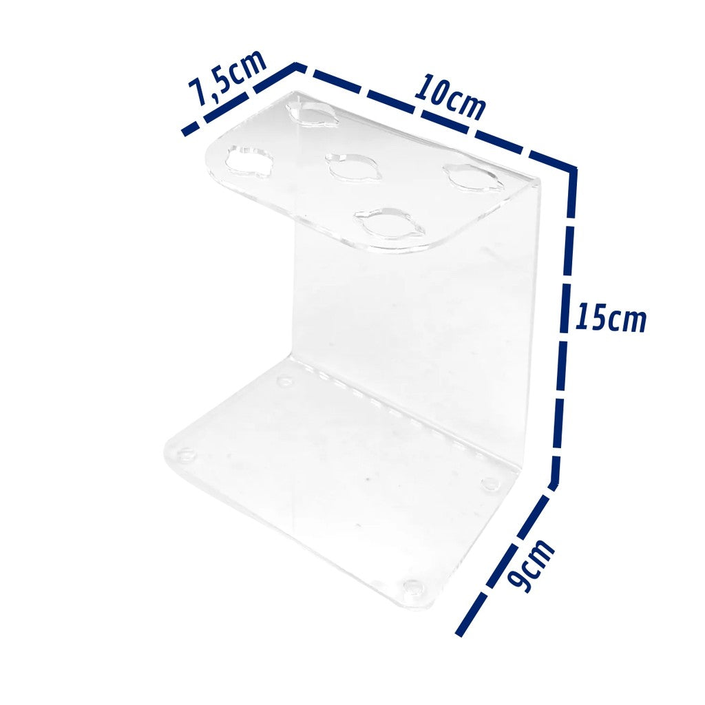 Porta 5 Tesouras Barbeiro Acrilico15x14x8 Base Maior