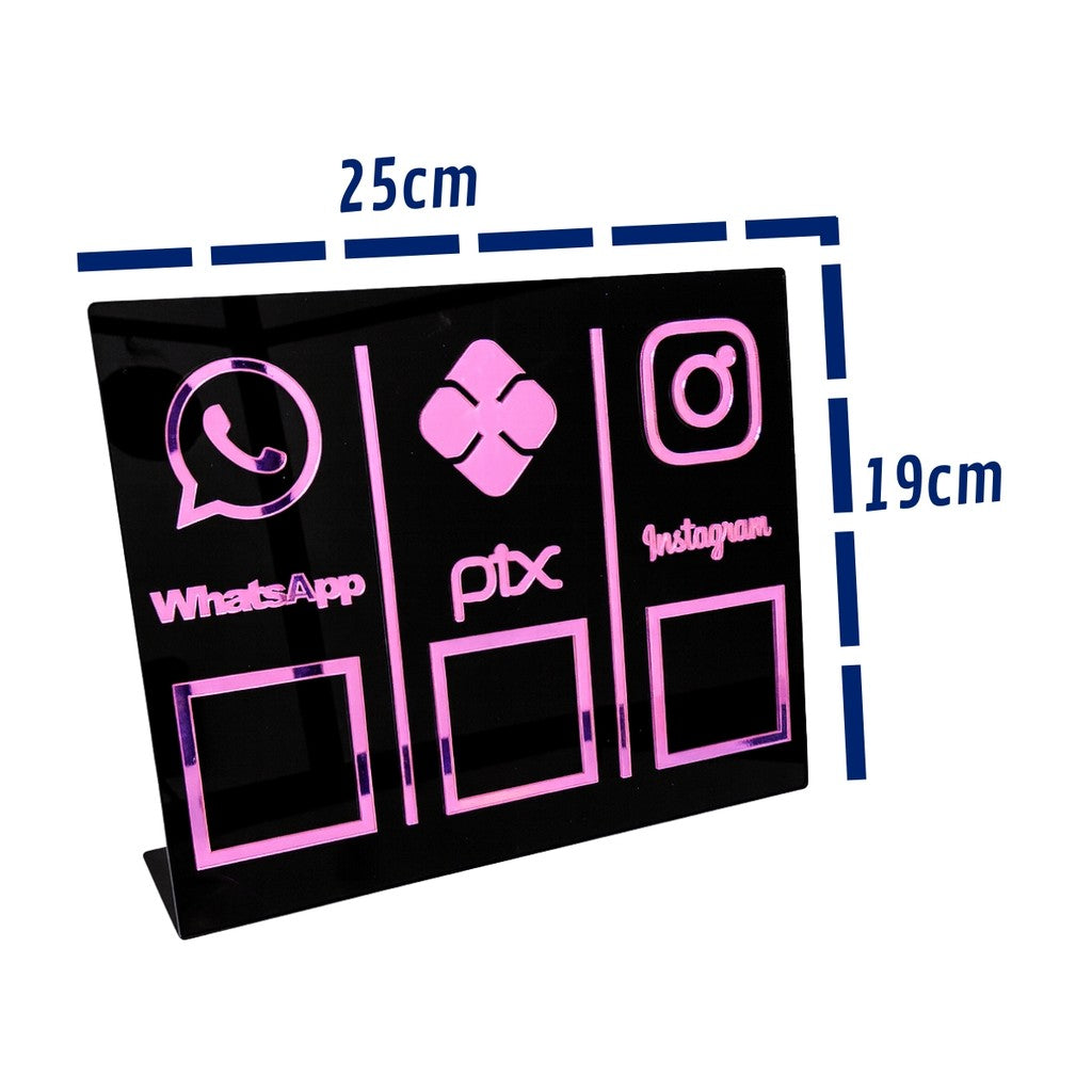 Placa Loja Balcão Qr Code Pix Whatsapp Instagram Pagamento